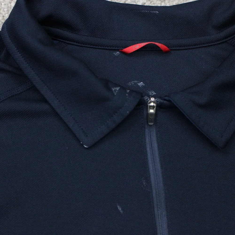 The‎ North Face Polo Shirt Mens Large Blue 1/2 Zip FlashDry Poly S/S Pullover